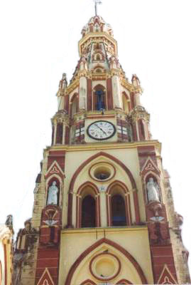 An old french-built church with a grand bell tower,housing giant bells